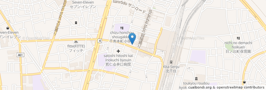 Mapa de ubicacion de 宇奈とと北千住店 en 日本, 東京都, 足立区.