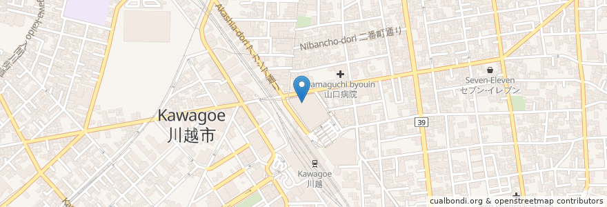 Mapa de ubicacion de ミスタードーナツ en 日本, 埼玉県, 川越市.