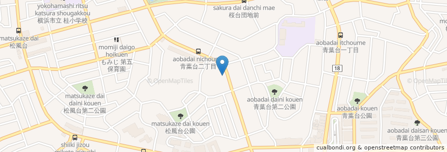Mapa de ubicacion de 横田内科クリニック en 일본, 가나가와현, 요코하마시, 青葉区.