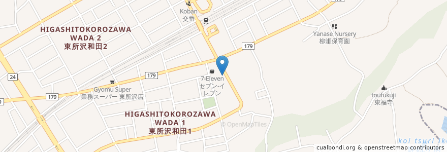 Mapa de ubicacion de デニーズ en Jepun, 埼玉県, 所沢市.