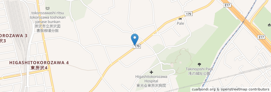Mapa de ubicacion de 焼だんご　野村商店 en Japonya, 埼玉県, 所沢市.