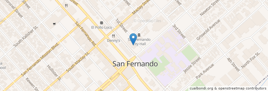 Mapa de ubicacion de San Fernando PD en الولايات المتّحدة الأمريكيّة, كاليفورنيا, مقاطعة لوس أنجلس, لوس أنجلس, San Fernando.