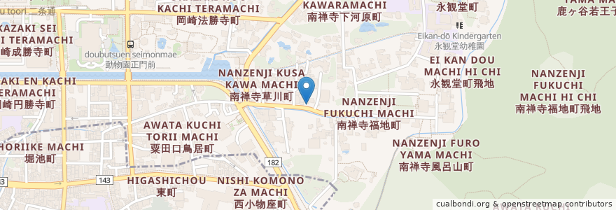 Mapa de ubicacion de 南禅寺 順正 en 日本, 京都府, 京都市, 左京区.