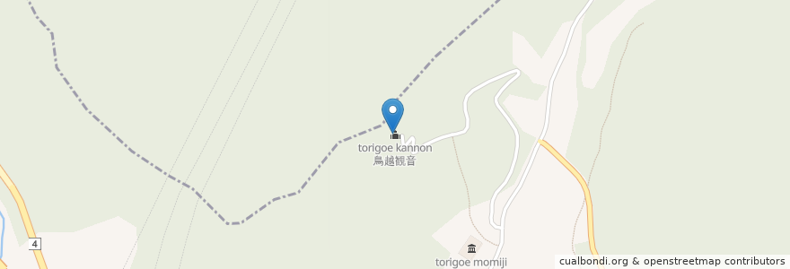 Mapa de ubicacion de 鳥越観音 en 일본, 이와테현, 二戸郡, 一戸町.