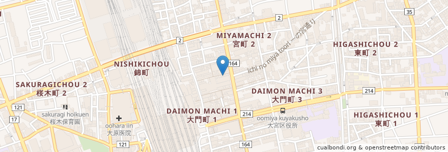 Mapa de ubicacion de 串カツ田中 en Japonya, 埼玉県, さいたま市, 大宮区.