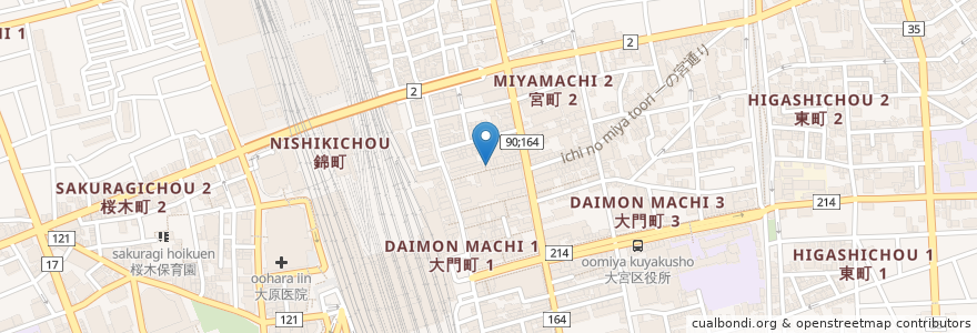 Mapa de ubicacion de 中華一番 en Japonya, 埼玉県, さいたま市, 大宮区.