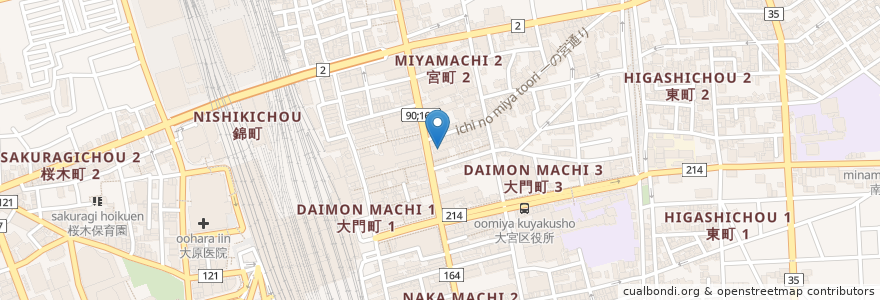 Mapa de ubicacion de Caffè Veloce en Japonya, 埼玉県, さいたま市, 大宮区.