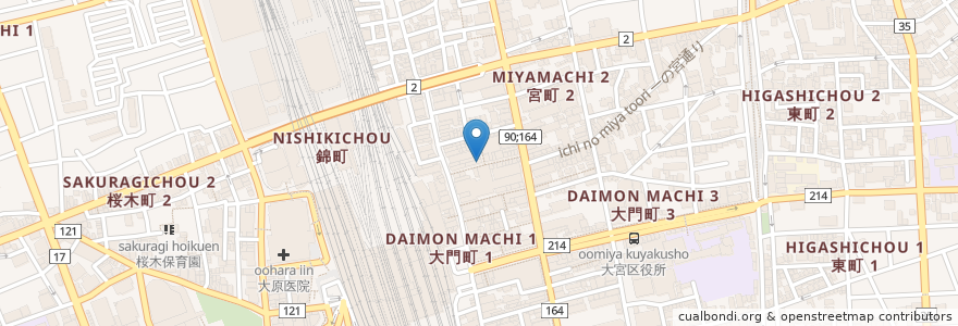 Mapa de ubicacion de 壱角家 en 일본, 사이타마현, さいたま市, 大宮区.