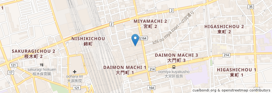 Mapa de ubicacion de アカマル屋 en Jepun, 埼玉県, さいたま市, 大宮区.