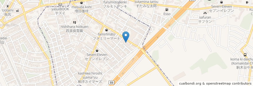 Mapa de ubicacion de 西原近隣センター en 日本, 千葉県, 柏市.