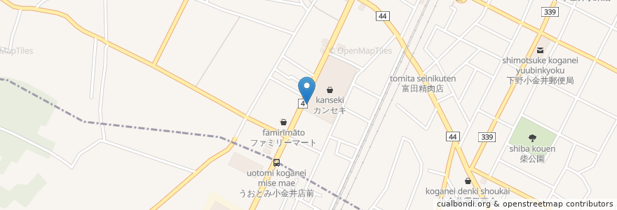 Mapa de ubicacion de 幸楽苑 栃木小金井店 en Japan, 栃木県, 下野市.