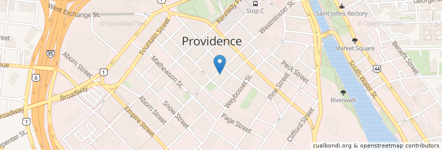 Mapa de ubicacion de Small Point Café en Verenigde Staten, Rhode Island, Providence County, Providence.