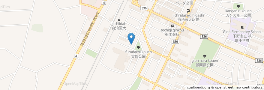 Mapa de ubicacion de 医大前コミュニティセンター en Japón, Prefectura De Tochigi, 下野市.