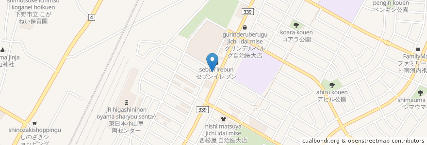 Mapa de ubicacion de 岩井歯科クリニック en 日本, 栃木県, 下野市.