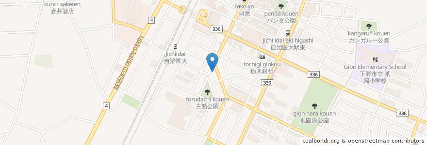 Mapa de ubicacion de 回生眼科 en Japan, 栃木県, 下野市.