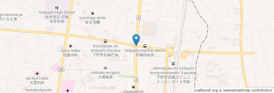 Mapa de ubicacion de こがねちゃん弁当石橋店 en 일본, 도치기현, 下野市.