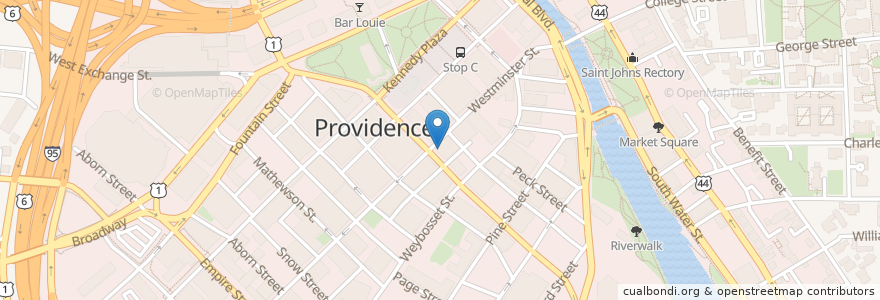 Mapa de ubicacion de the Dorrance en Verenigde Staten, Rhode Island, Providence County, Providence.