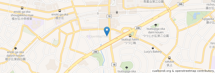 Mapa de ubicacion de ジョナサン en Japan, Präfektur Kanagawa, Yokohama, 青葉区.