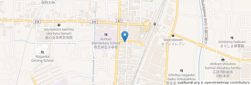 Mapa de ubicacion de 岡本歯科クリニック en Japan, Präfektur Kyōto, 長岡京市.