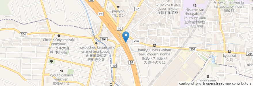 Mapa de ubicacion de 馬ノ池の水 en Japão, 京都府, 長岡京市.