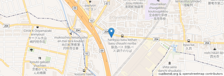 Mapa de ubicacion de 焼肉&サラダバー でん en اليابان, 京都府, 長岡京市.