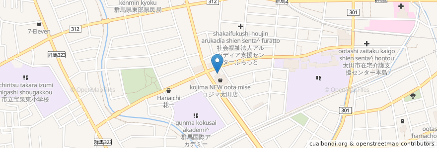 Mapa de ubicacion de 太進寿司 en Япония, Гумма, 太田市.