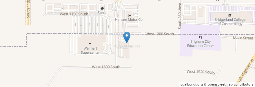 Mapa de ubicacion de Domino's Pizza en Amerika Syarikat, Utah, Box Elder County, Perry, Brigham City.