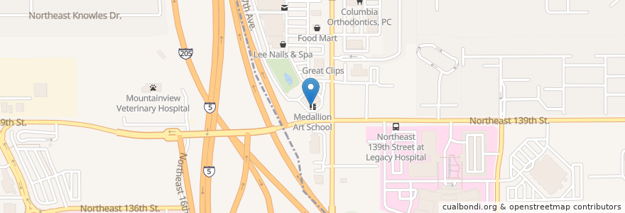 Mapa de ubicacion de Medallion Art School en الولايات المتّحدة الأمريكيّة, واشنطن, Clark County, Salmon Creek.
