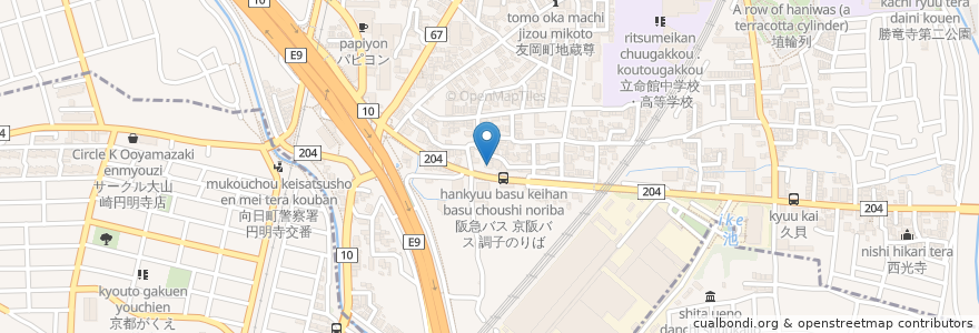 Mapa de ubicacion de 調子薬局 en Japão, 京都府, 長岡京市.