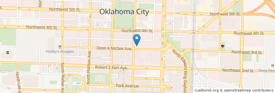 Mapa de ubicacion de Nourished Food Bar en United States, Oklahoma, Oklahoma City, Oklahoma County.