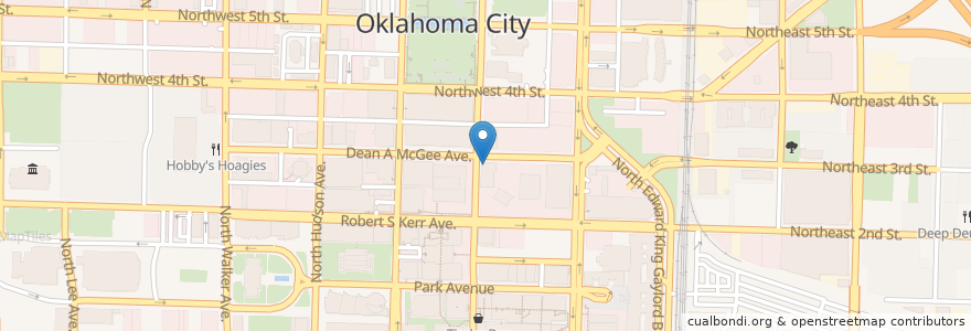 Mapa de ubicacion de Kitchen 324 en 미국, 오클라호마, Oklahoma City, Oklahoma County.