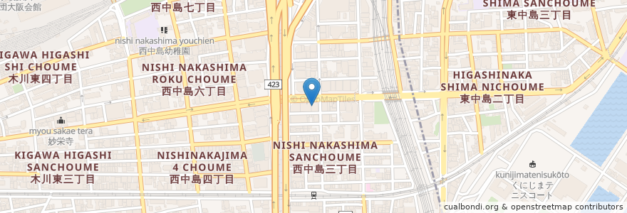 Mapa de ubicacion de ちゃんぽん亭 en Japan, Präfektur Osaka, 大阪市, 淀川区.