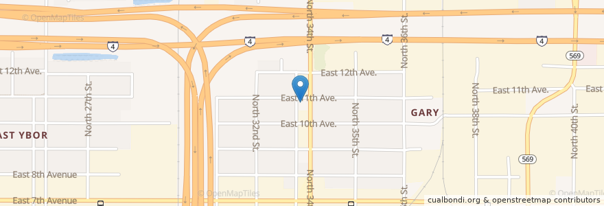 Mapa de ubicacion de Abella's Sandwich Shop en Estados Unidos De América, Florida, Hillsborough County, Tampa.