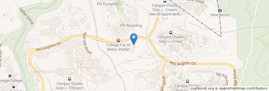 Mapa de ubicacion de Cowell Student Health Center Addition 1430 en アメリカ合衆国, カリフォルニア州, Santa Cruz County, Santa Cruz.