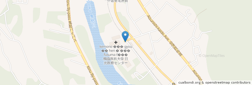 Mapa de ubicacion de 栃木銀行 en Jepun, 栃木県, 日光市.