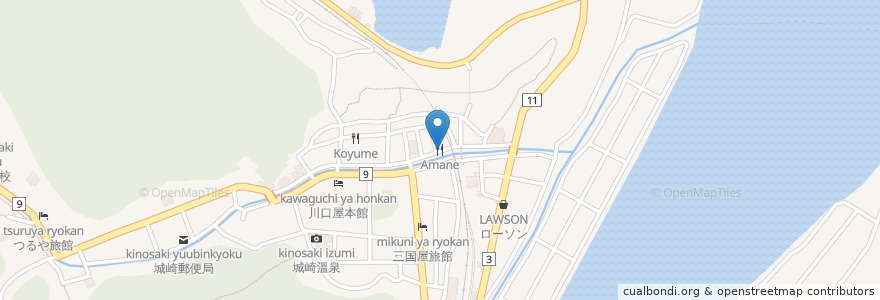 Mapa de ubicacion de Amane en Jepun, 兵庫県, 豊岡市.