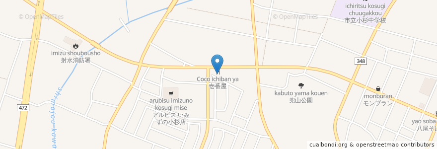 Mapa de ubicacion de Coco壱番屋 en Japan, 富山県, 射水市.
