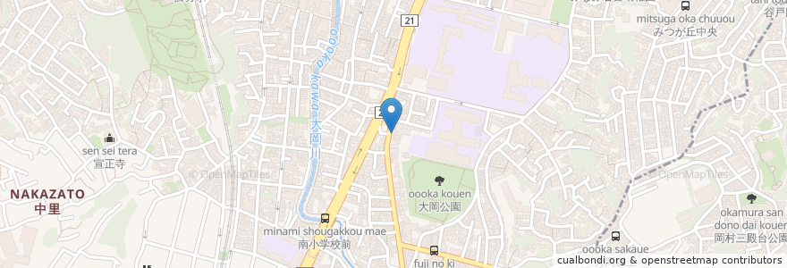 Mapa de ubicacion de ねこ娘とねずみ男 en 日本, 神奈川縣, 横滨市, 南区.