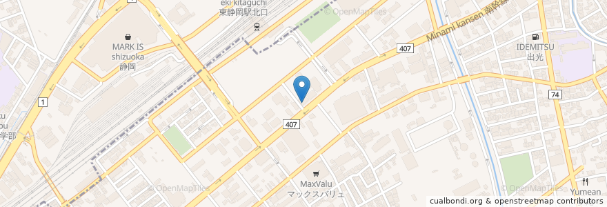 Mapa de ubicacion de 東静岡クリニック en 日本, 静岡県, 静岡市, 駿河区.