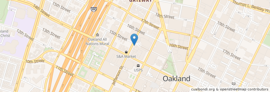 Mapa de ubicacion de Cafe 15 en United States, California, Alameda County, Oakland.