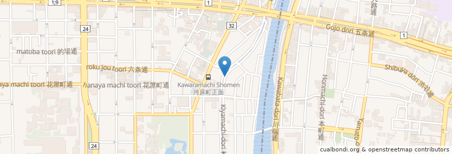 Mapa de ubicacion de Gojo Paradiso Japanese-Mediterranean Restaurant & Bar en Japão, 京都府, Quioto, 下京区.