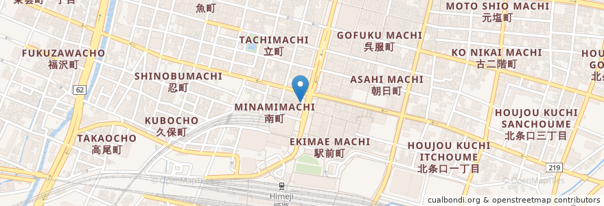 Mapa de ubicacion de 姫ちゃり en 일본, 효고현, 姫路市.
