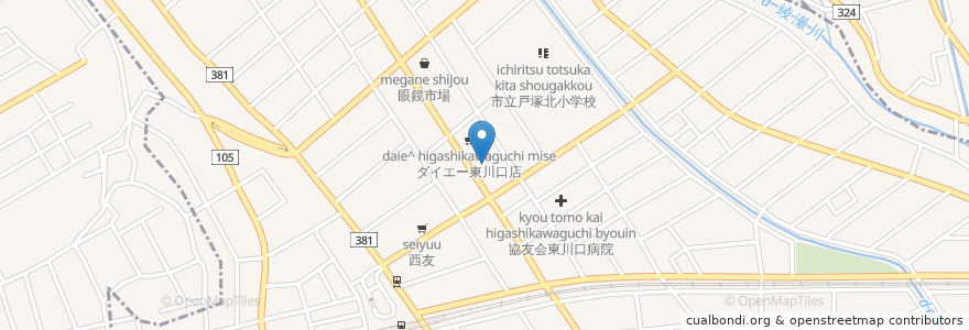 Mapa de ubicacion de 川口信用金庫 en Japonya, 埼玉県, 川口市.