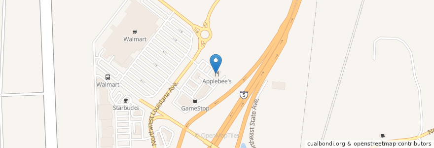 Mapa de ubicacion de Applebee's en United States, Washington, Lewis County, Chehalis.