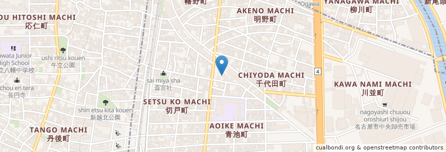 Mapa de ubicacion de 歓喜寺 en Japón, Prefectura De Aichi, Nagoya, 熱田区.