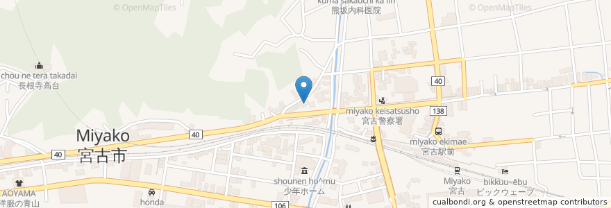 Mapa de ubicacion de おおうち消化器内科クリニック en 日本, 岩手県, 宮古市.