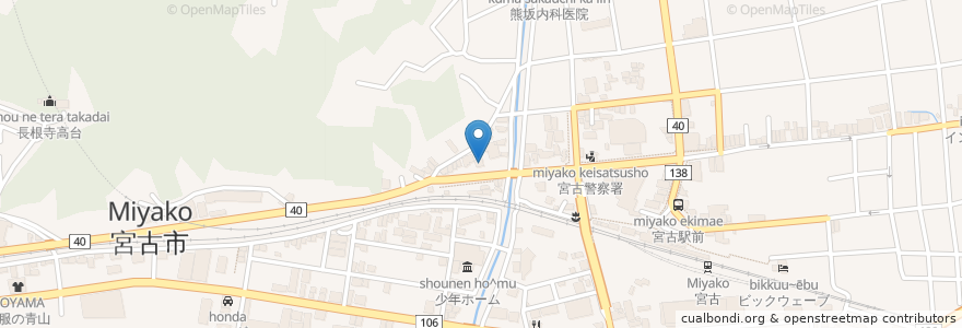 Mapa de ubicacion de つくし薬局 en Япония, Иватэ, 宮古市.