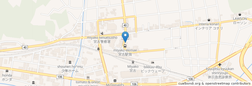 Mapa de ubicacion de せせらぎ薬局 en Jepun, 岩手県, 宮古市.