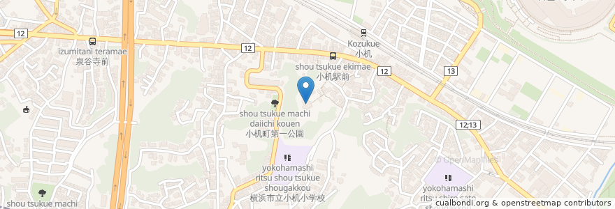 Mapa de ubicacion de 雲松院 en 日本, 神奈川県, 横浜市, 港北区.