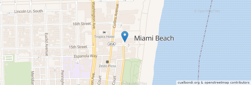 Mapa de ubicacion de Tequila Chicas en Verenigde Staten, Florida, Miami-Dade County, Miami Beach.